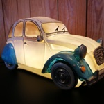 Lampe de table 2CV blanc bleu